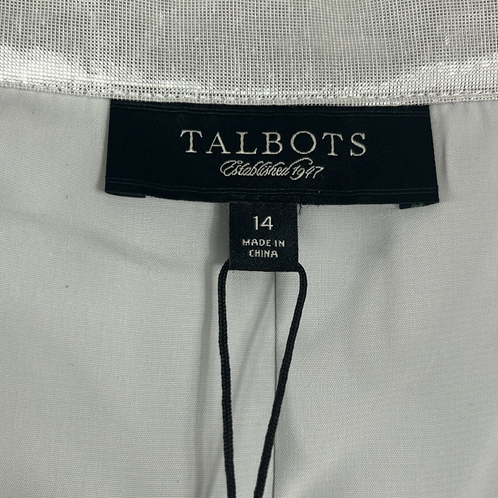 TALBOTS Silver Metallic Micro Pleated Party Skirt Knee Length Size 14 NWT - Picture 10 of 12